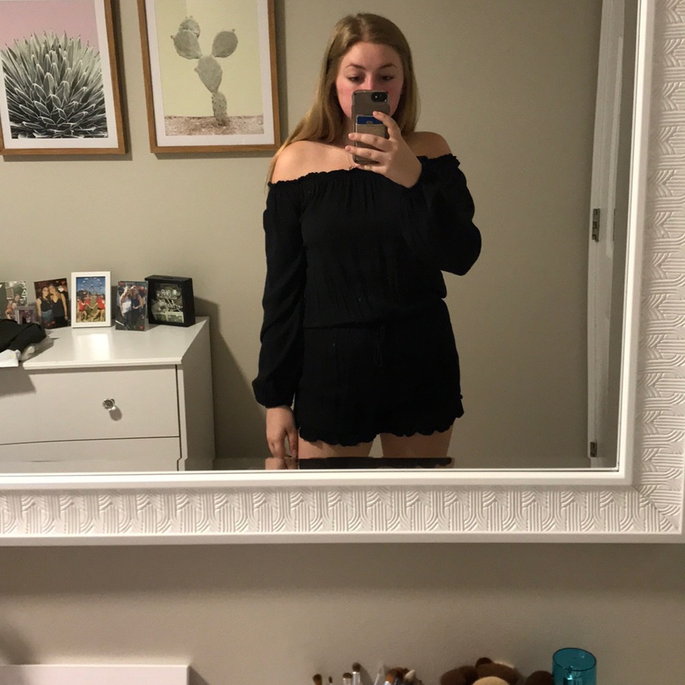 Black off the shoulder Brandy Melville romper